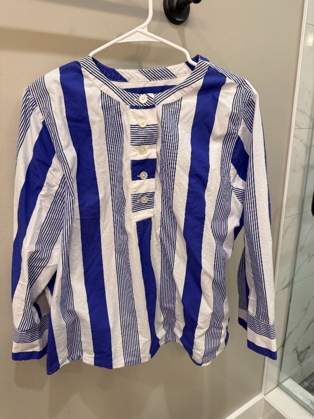 Blue and White Stripe Top from J Crew Large